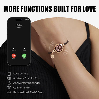 TOTWOO Long Distance Touch Bracelets for Couples - Light Up & Vibration Smart Jewelry | Relationship Gifts for Lovers