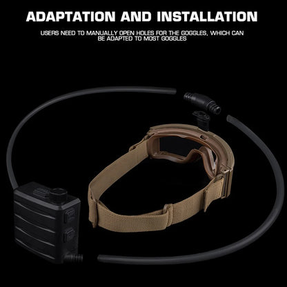 Tactical Goggles Defogger Kit – Anti-Fog Fan for Airsoft, Shooting, Motocross, Mountaineering, Ski Mask Protection
