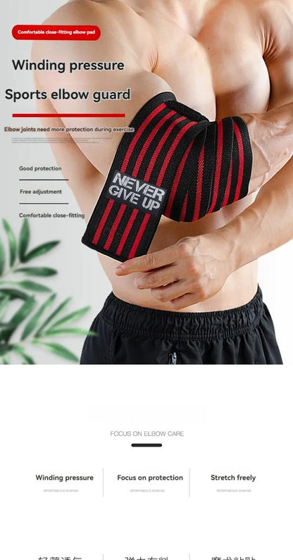 Sports Elbow Guard - Winding Pressure Elbow Pad for Weightlifting & Bench Press - Protective Gear & Gym Equipment Booster