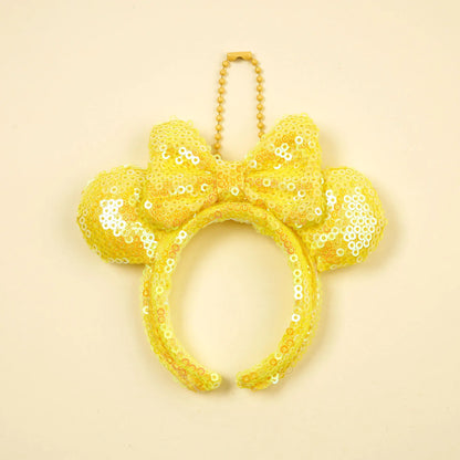Mouse Ear Bow Pendant - Mini Sequin Bag Charm, Hair Accessory & Keychain