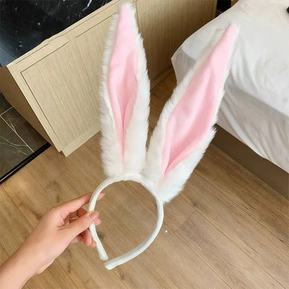 Cosplay Rabbit Police Ear Headband - Cute Plush Bunny Ears Dress-Up Hair Accessory