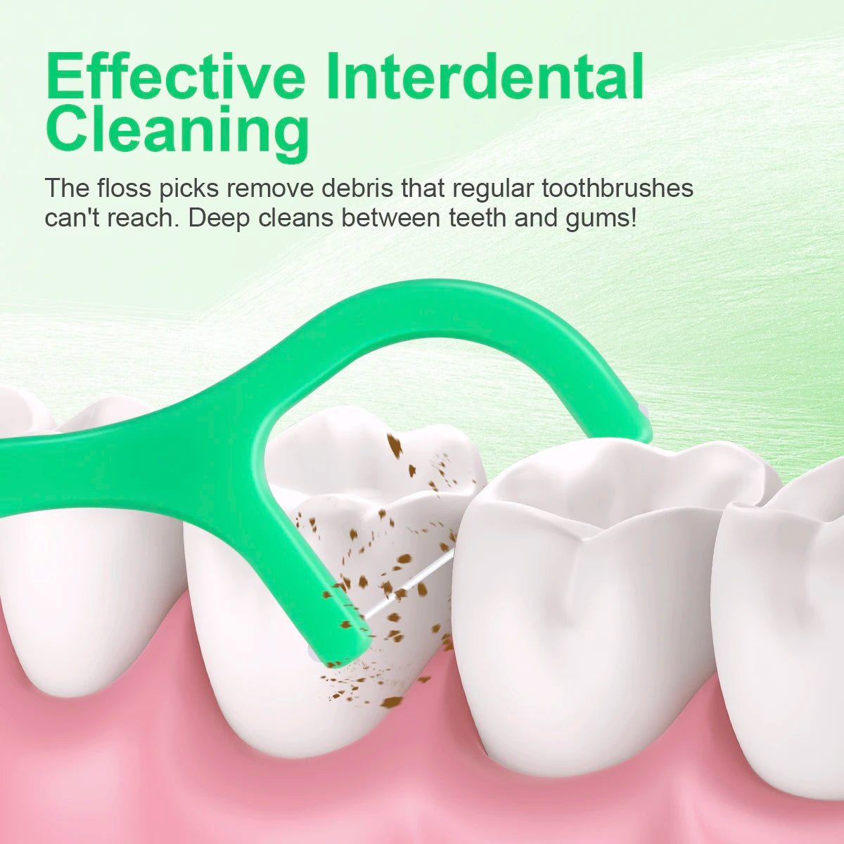 Mint Dental Floss Sticks - Portable Disposable Oral Care for Deep & Interdental Cleaning