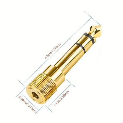 2 Pack Audio Adapter Set, 6.5mm to 3.5mm and 3.5mm to 6.5mm, 1/4-inch to 1/8-inch and 1/8-inch to 1/4-inch, Suitable for Headphones