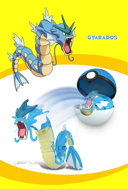 New Pokémon Action Figures – Pikachu, Charizard & Greninja Pocket Monster Poké Ball Deformation Toys for Kids Birthday Gifts