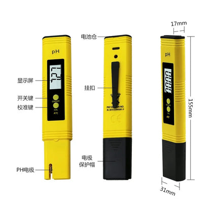 Digital pH Meter Pen – Water Quality Tester with 0.01 Accuracy for Aquarium, Pool, Wine & More