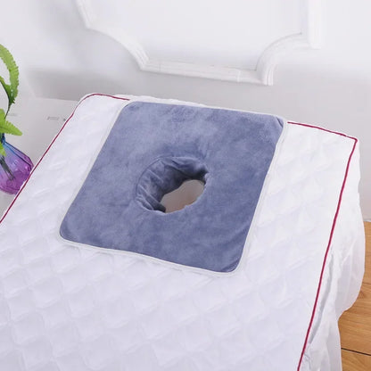 35×35cm Velvet SPA Massage Face Towel – Thickened Table Cover with Face Breath Hole