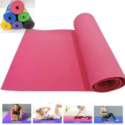 4MM Yoga Mat 173x61cm – Non-Slip, Odorless Pilates & Fitness Exercise Mat with Carry Strap