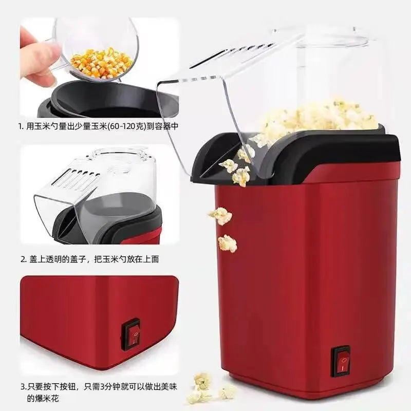 Mini Electric Popcorn Maker: Fully Automatic Household Appliance for Home Kitchen - Easy Popcorn Machine