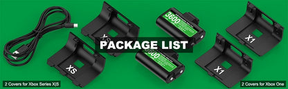 BEBONCOOL 2x3600mWh Rechargeable Batteries for Xbox One & Series S/X Controllers | Xbox Accessories Pack