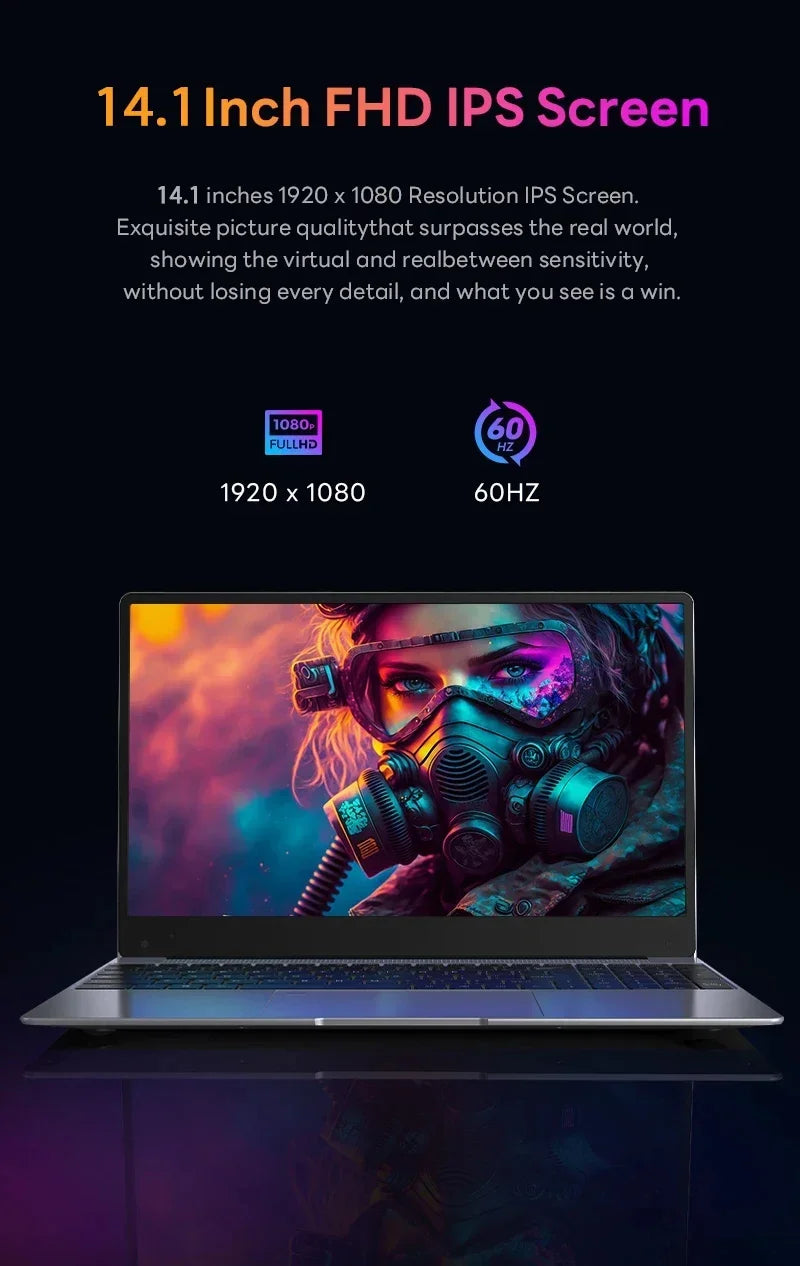 14.1" Portable Windows 11 Laptop – Intel Core i9-8950HK, 16GB RAM, 1TB/2TB SSD, HD Screen Notebook PC