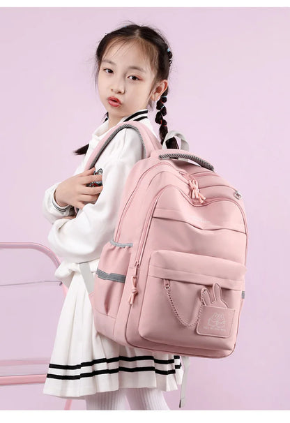 Girls’ School Backpack | Purple & Pink Large Capacity Bookbag for Kids, Primary Students Gift
