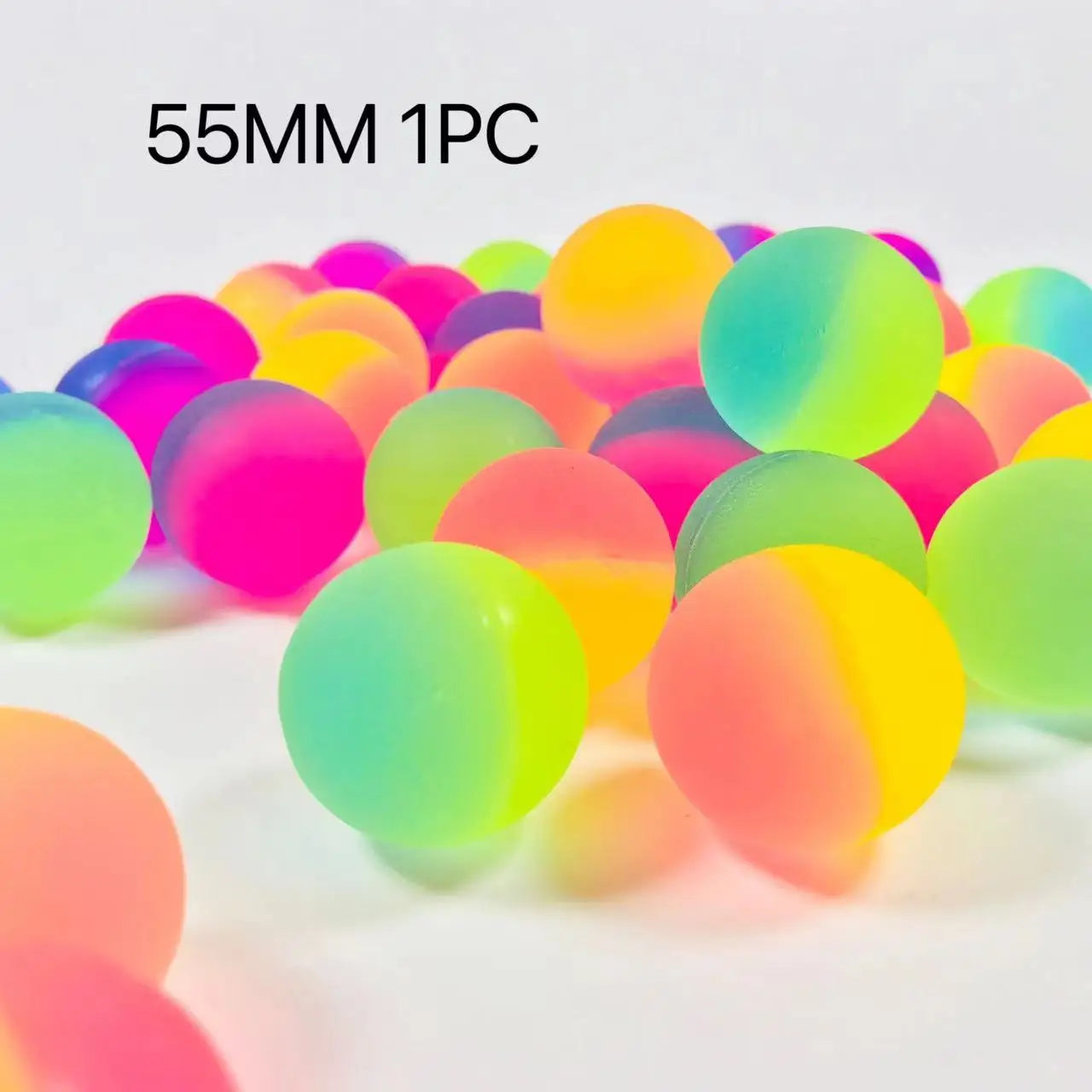 Elastic Rainbow Jump Ball – Two-Color Matte Rubber Fun Ball for Egg Twisting Machine Toy