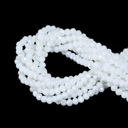 Flat Faceted Crystal Glass Beads Strand – 3–10mm Spacer Beads for DIY Jewelry & Necklace Making
