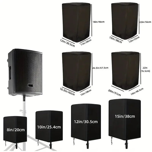 Durable All-Weather Speaker Cover — Waterproof, Dustproof & Sun-Resistant Polyester for Indoor & Outdoor, Black