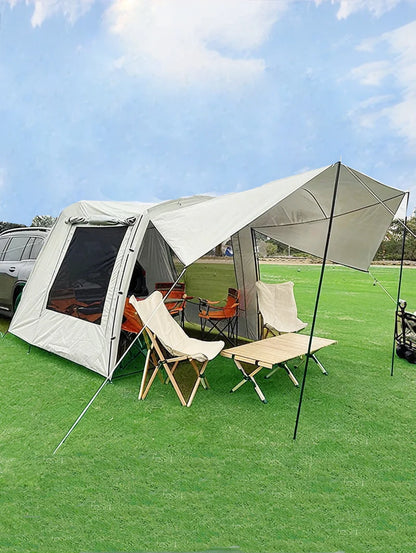 Lohascamping Car Box Docking Tent – Portable Waterproof SUV Tail Tent for 3-4 People, Large Dome Sunshade Tunnel Style Tent