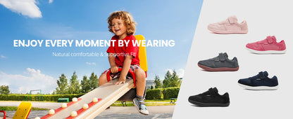 HOBIBEAR Wide Barefoot Shoes – Lightweight Breathable Mesh Sneakers for Boys & Girls