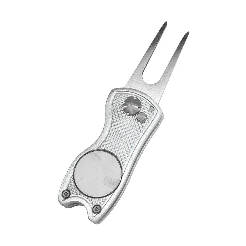 Foldable Golf Divot Repair Tool — Golf Ball Pitch Groove Cleaner & Putting Green Training Aid Accessory