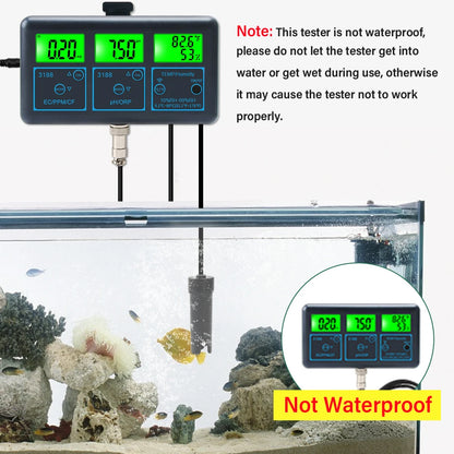 WiFi PH Meter & Water Tester – Temp, TDS, EC, ORP Smart Monitor for Aquariums, Hydroponics, Swimming Pools, Tuya APP Control