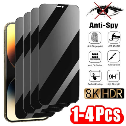 iPhone Privacy Screen Protector - Anti-Spy Tempered Glass for iPhone 8 Plus 11 12 13 14 15 16 17 Pro Max