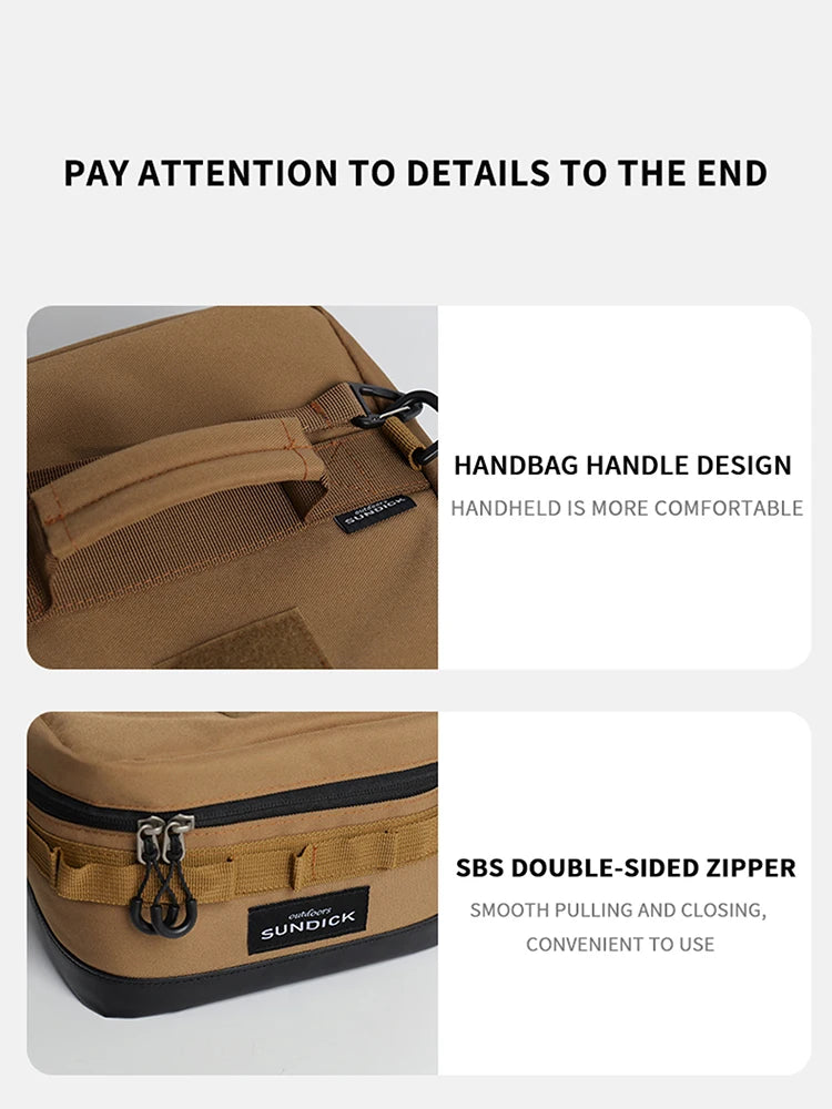 Camping Insulated Bowl & Cup Storage Bag – Outdoor Portable Lunch Bag, Available in Black, Brown, Army Green, and Camo