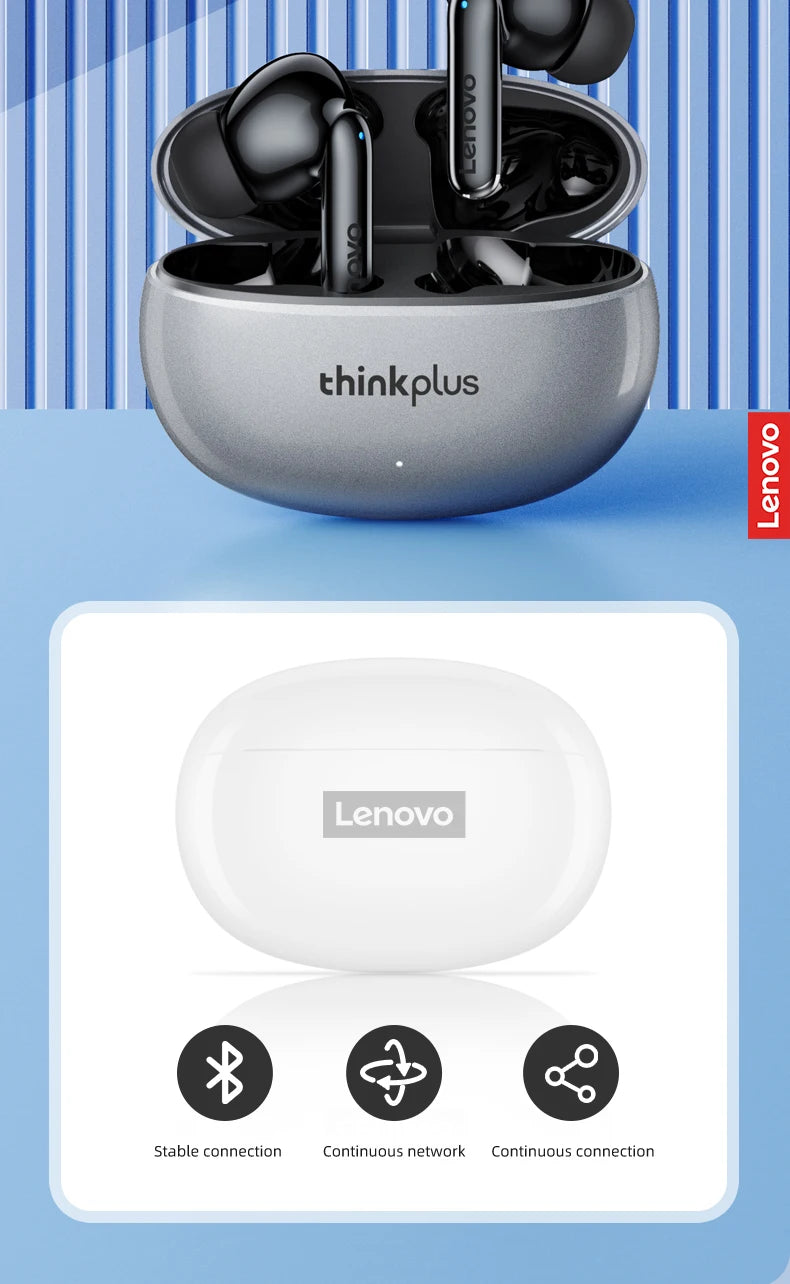 Lenovo Thinkplus XT88 In-Ear Bluetooth Earphones — Dual Mic, Stereo Noise Reduction, Bass HiFi Touch Earbuds