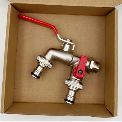 Brass Garden Water Faucet - 1/2" Ball Valve Tap with Easy-Turn Lever Handle for Outdoor Water Supply