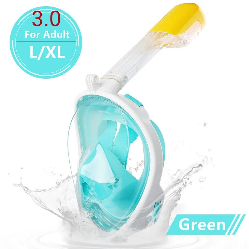 Full Face Scuba Diving Mask - Anti-Fog Waterproof Snorkeling Mask for Adults & Kids