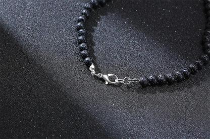 Men's Tibetan Phurba Kilaya Necklace – Tiger’s Eye & Lava Stone Spiritual Dagger Jewelry