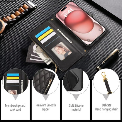 Lanyard Flip Leather Case for Xiaomi – Zipper Wallet & Card Cover for Redmi Note 13/12/12S/11/11S/10/10S/9S/9 Pro/13C/12 Poco X5/M6 Pro