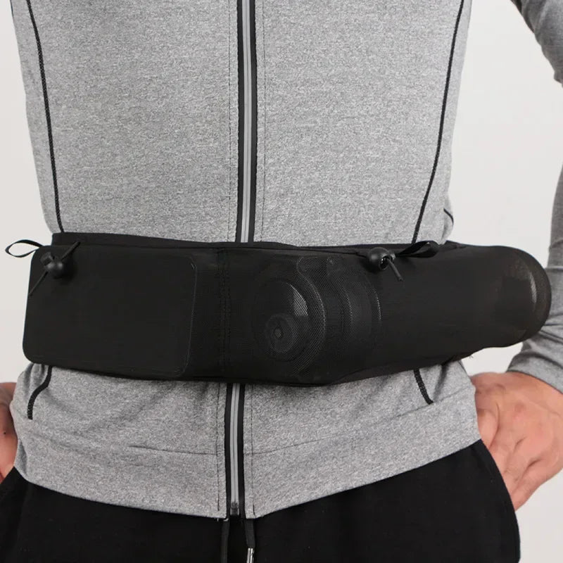 Large Capacity Sports Fanny Pack — Multi-Functional Running, Cycling & Hiking Bag with Elastic Mesh for Phone & Water Bottle