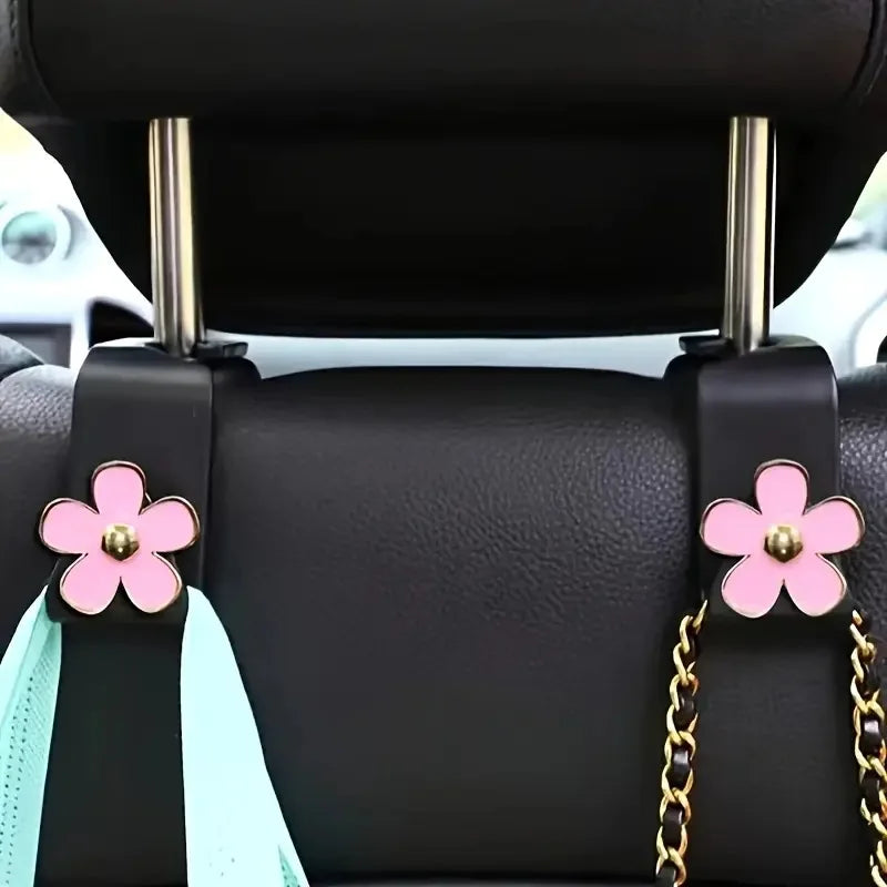 2PCS Universal Car Seat Headrest Hooks — Back Seat Organizer Hangers for Handbags, Bags, Clothes & Coats
