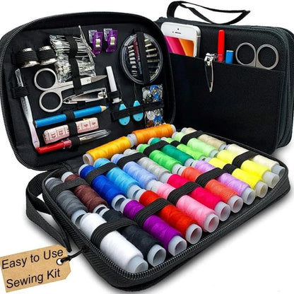 Complete Sewing Kit – Portable Travel DIY Embroidery & Handwork Set with Threads, Needles, Scissors, Tape Measure & Buttons