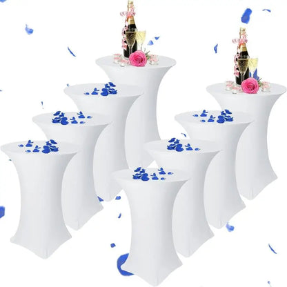 Spandex Round Tablecloth - Stretch Elastic Cocktail Table Cover for Wedding, Party, Hotel & Event Decor