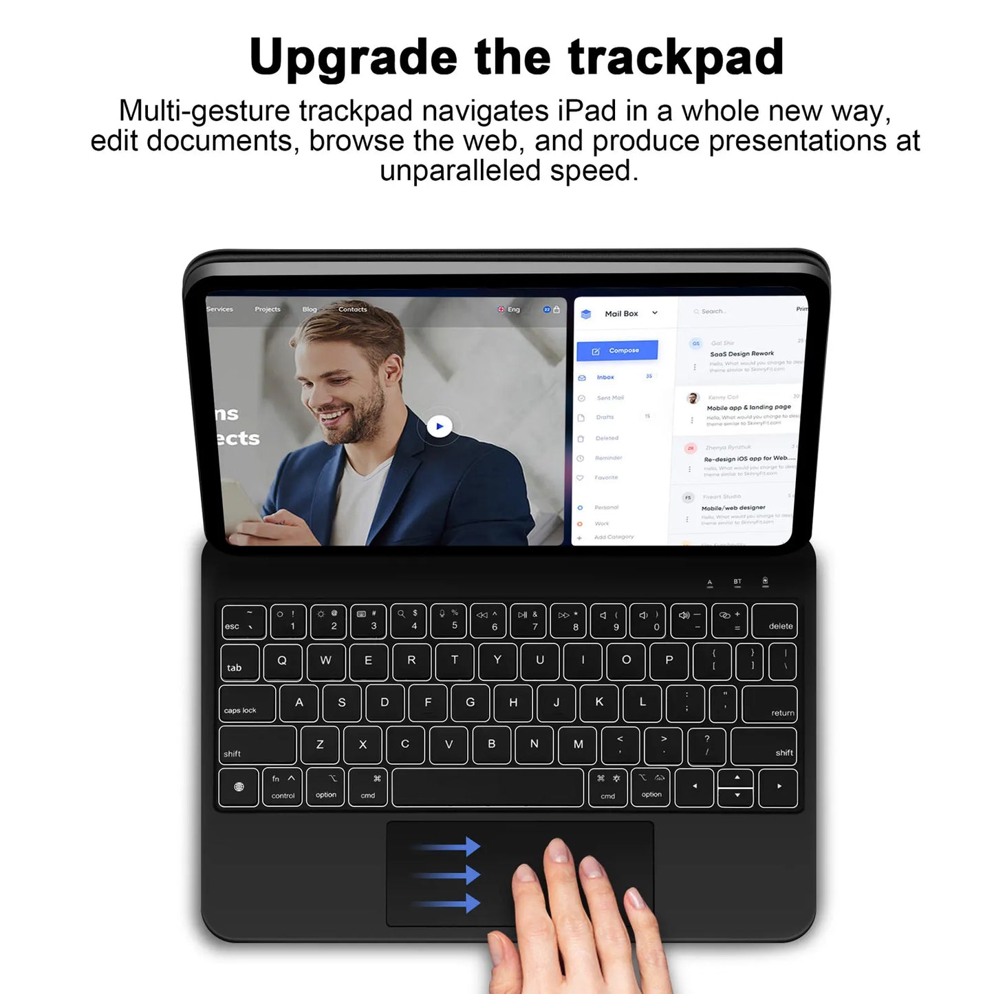 GOOJODOQ Magic Keyboard for iPad Air 6 2024 - 11 inch Case for iPad Pro 11 & 12.9 - Compatible with iPad 10th Generation - Cover for iPad Air 4 & 5