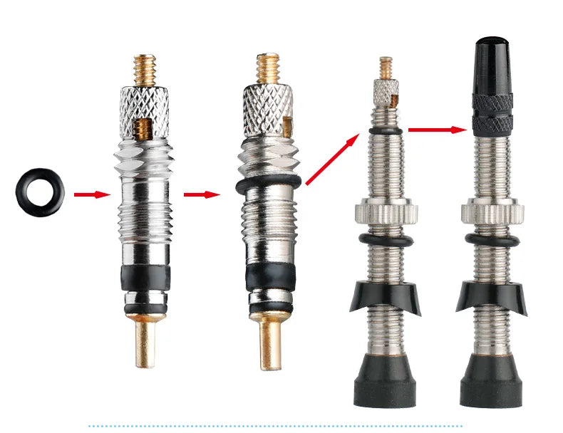 Deemount Presta Valve Core Replacement — Brass FV Nozzle with Alloy Remover Tool for MTB & Road Bikes