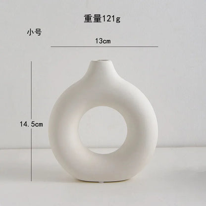 European Style White Plastic Decorative Vase Set - Minimalist Creative Home Decor for Living Room, Entryway & TV Cabinet Decoration