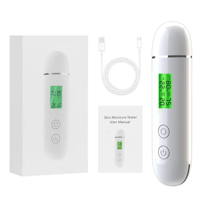 Portable Rechargeable Skin Analyzer LCD – Digital Water, Oil & Moisture Tester with Fluorescent Detection for Facial Skin Care Analysis Tool