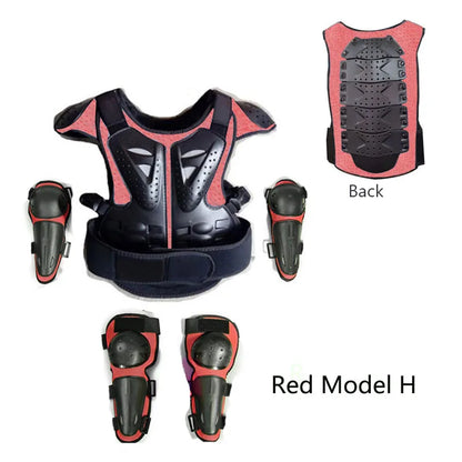 Full Body Protective Armor for Kids & Youth – Motocross, Skating Vest with Chest, Spine, Knee & Elbow Guards (0.8-1.6m)