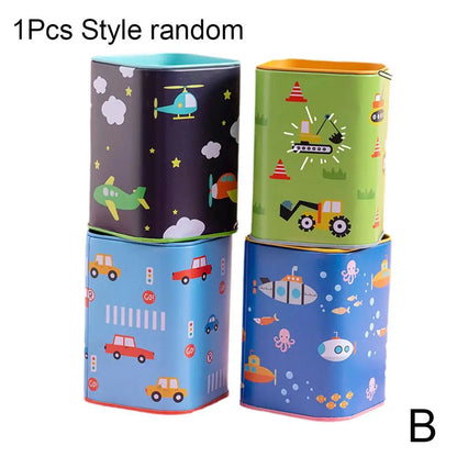 Cartoon Piggy Bank Money Box – Cute Metal Coin Holder, Rectangular Storage Box for Savings and Pens
