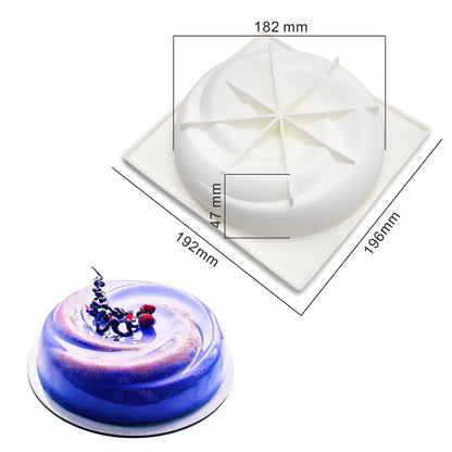 Round Corrugated Big Flower Silicone Mousse Cake Mold – Taiji French Dessert Baking & Chocolate Pudding Tool
