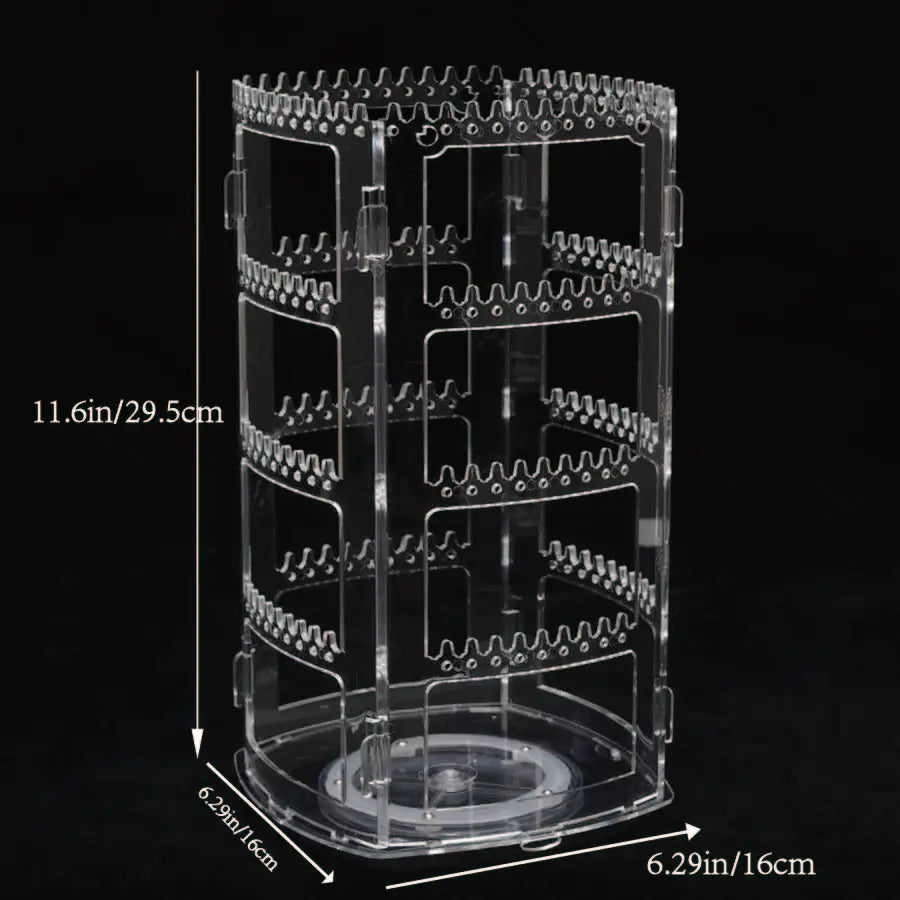 Rotating Jewelry Display Rack – Ear Clips, Earrings & Necklace Organizer Stand
