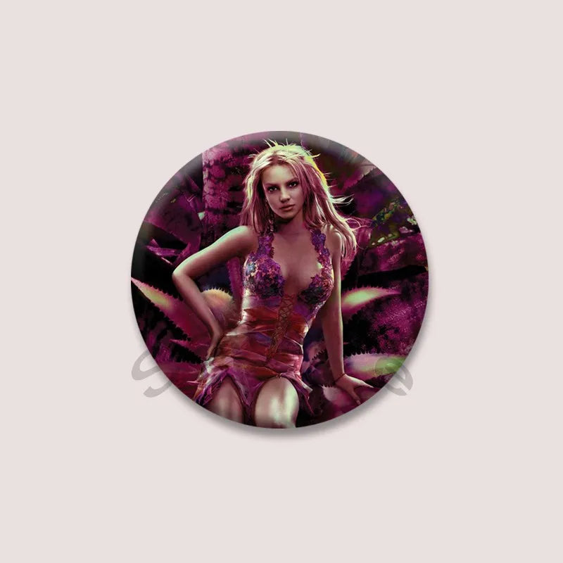 Britney Spears Music Brooch Pin – Pop Singer Badge Jewelry for Bags & Clothing, Fan Collection Accessories & Gift Item