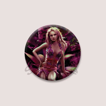 Britney Spears Music Brooch Pin – Pop Singer Badge Jewelry for Bags & Clothing, Fan Collection Accessories & Gift Item