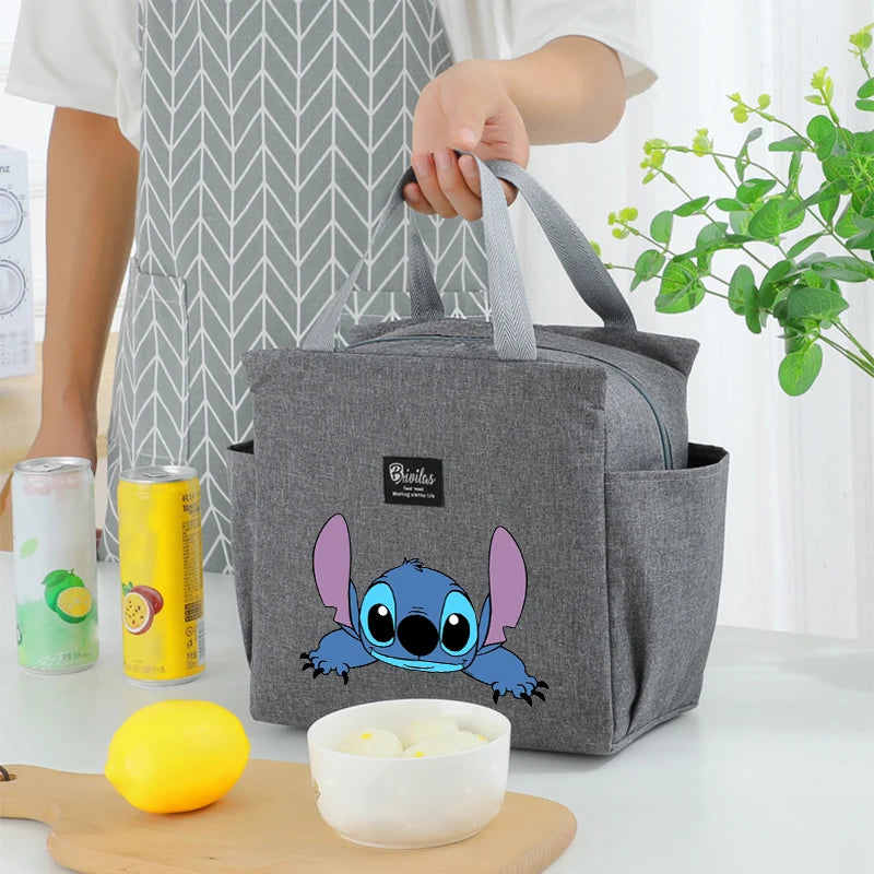 Stitch Insulated Lunch Bag – Waterproof Oxford Cloth with Aluminum Foil, Portable Reusable Square Tote for Work, School, and Picnic