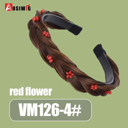 Synthetic Fishbone Braided Headband – Bohemian Plaited Hairpiece for Women Hairstyling