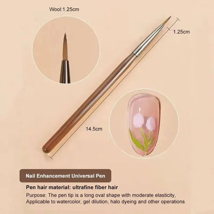 9PCS UV Gel Nail Brushes Set - Liner & Acrylic Painting Pens for DIY Nail Art Design and Tip Display