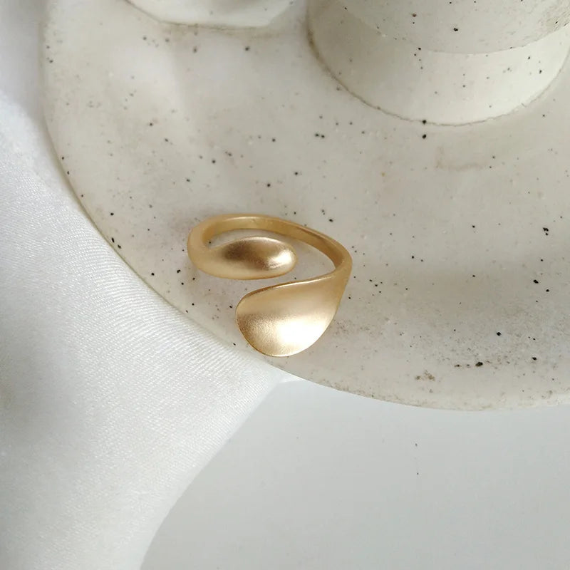 Fashion Silver Geometric Open Ring – Punk Irregular Adjustable Thick Couple Ring for Women & Men 2025 Party Jewelry Gift