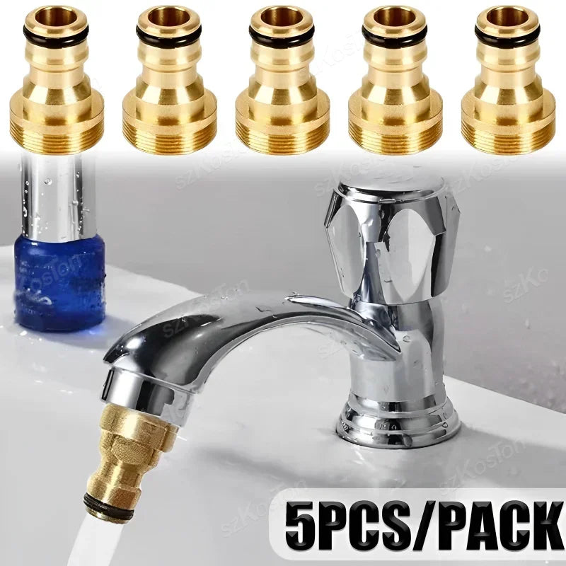Universal Brass Faucet Adapter - Kitchen Tap Connector for Garden Hose, Watering & Basin Accessories