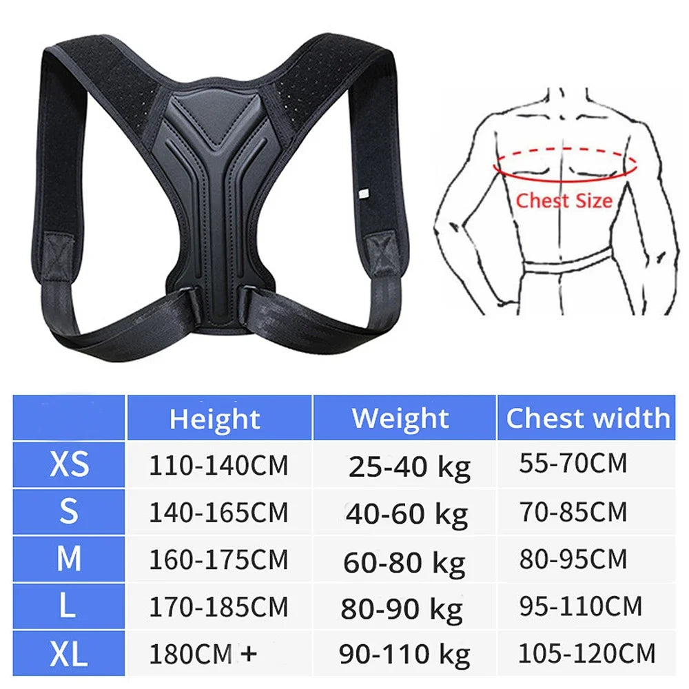 Adjustable Back Shoulder Posture Corrector - Clavicle Spine Support for Reshaping Body, Home, Office, Sport Upper Back Neck Brace
