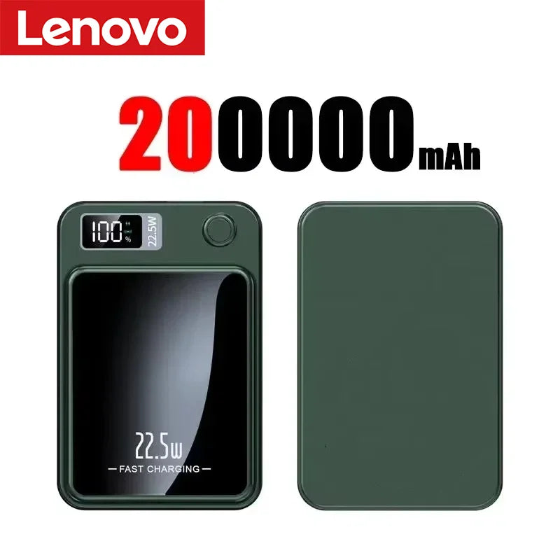 Lenovo 500000mAh Magnetic Power Bank - 22.5W Fast Charging Portable Battery Pack for iPhone & Samsung